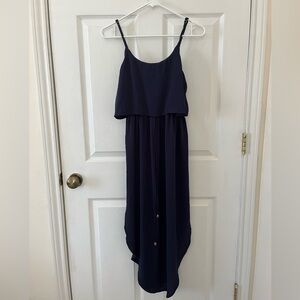 NERLEROLIAN Navy High Low Dress